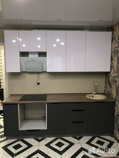 Прямая кухня в студию ксп:16965