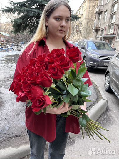 Розы 25 штук 70 см