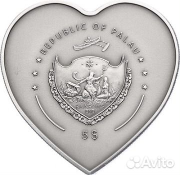 Монета Все для тебя Слоны серебро янтарь Палау2013