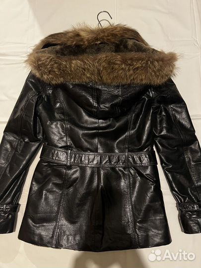 Куртка кожаная женская зимняя 42 44