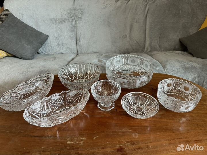 Столовая посуда из чешского хрусталя