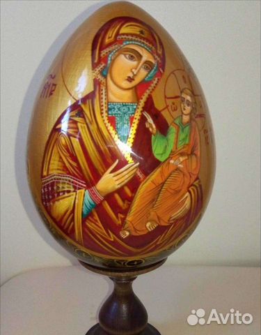 Яйцо-икона с Богородицей и Господом 1998 год