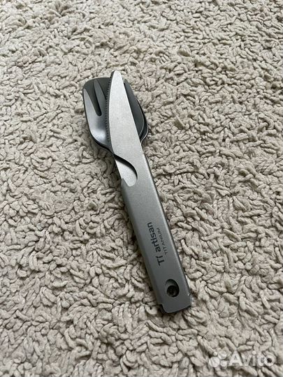 Набор титановый: ложка вилка нож Ti artisan