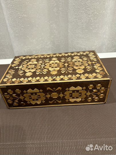Шкатулка резная СССР деревянная
