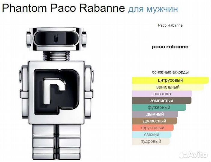 Paco Rabanne phantom 100 ml. парфюм мужской. Робот