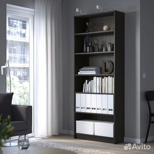 IKEA Billy Стеллаж 80x28х202 см Черно-коричневый