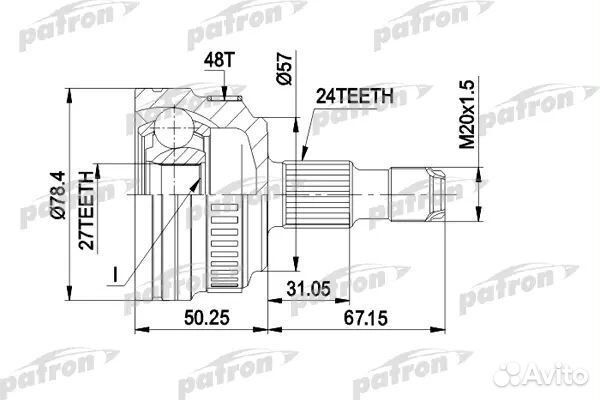 ШРУС наружн к-кт 24x57x27 ABS:48T mercedes-benz: A