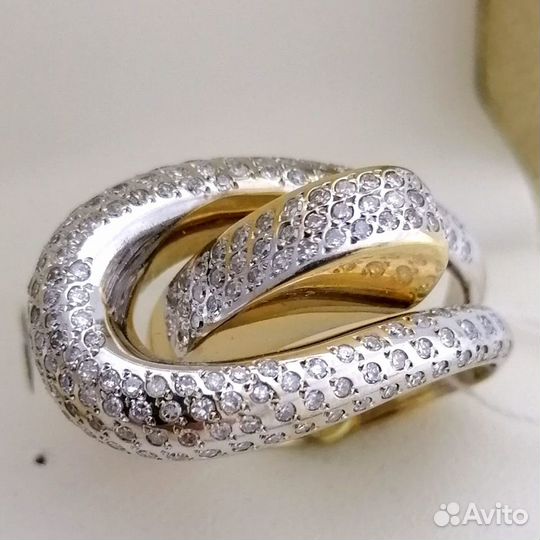 Кольцо / размер 17,5 / 13,78г / Золото500 / бриллианты