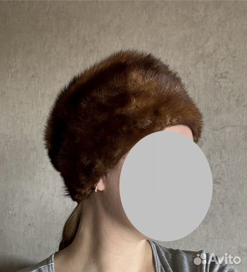Шапка норковая женская СССР 61р для фотосессии
