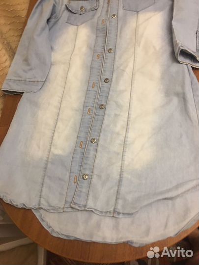 Платье-рубашка джинсовое