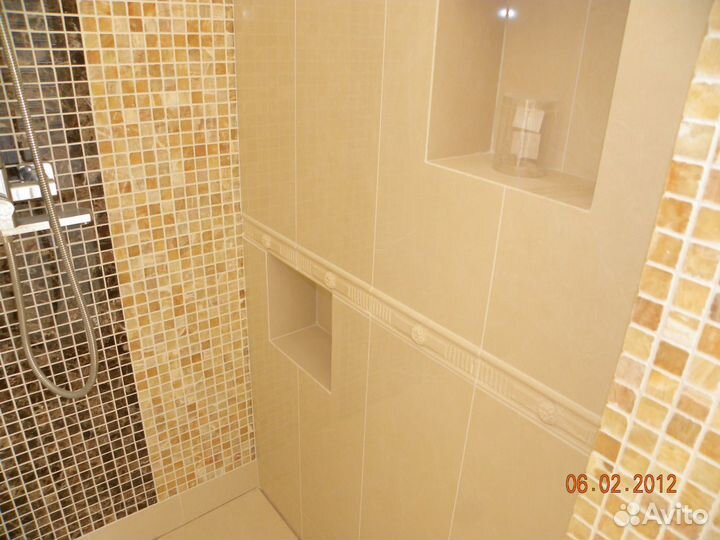 Ванна, туалет. Плитка. Ремонт квартир. Местный