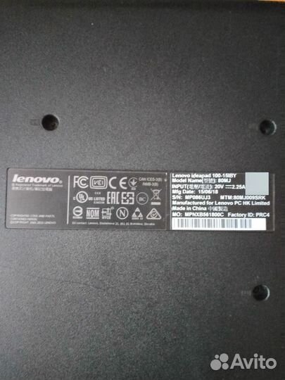 Ноутбук lenovo ideapad 100-15iby