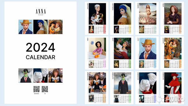 Настенный календарь 2024 Барби галлерея искусств объявление продам