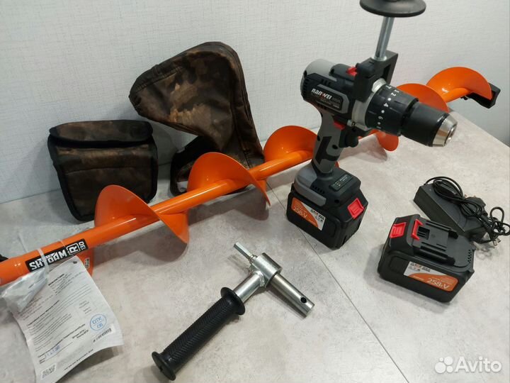 Ледобур Nanwei 150Nm 6 Ah + Тонар Мотошторм 130