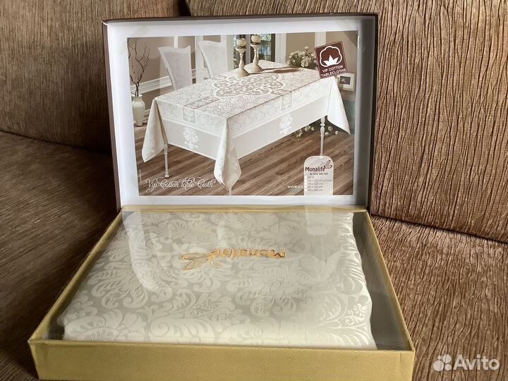 Скатерть Monalife Vip Cotton 160*350 М 724/krem