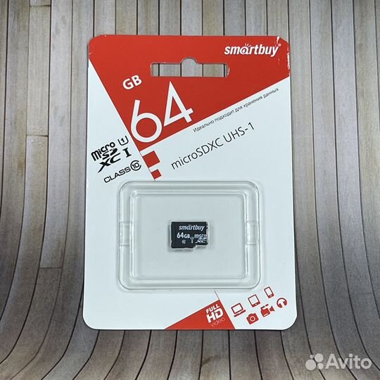 Карта памяти microSD 64Gb SmartBuy Class10