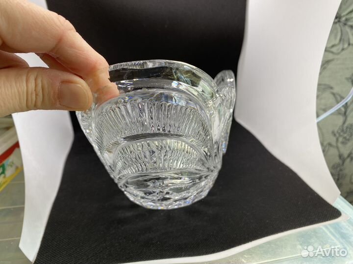 Хрустальная ваза ладья,салатник СССР