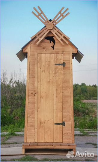 Дачный туалет деревянный прямоугольник жущ 343