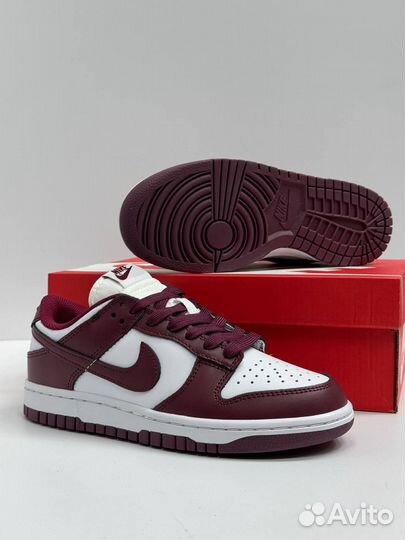 Кроссовки Nike dunk бордовые 5