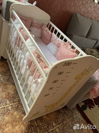 Детская кровать маятник+матрас