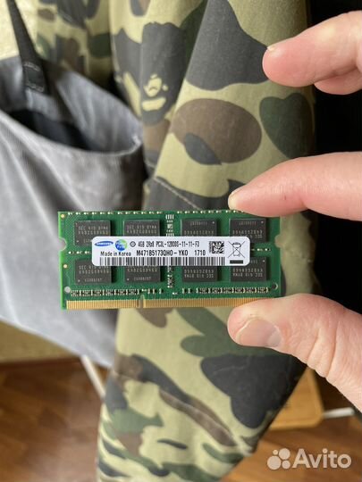 Оперативная память ddr3 4 gb sodimm 1600MHZ