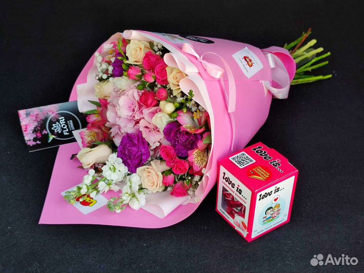 Цветы в Липецке букет в стиле love is