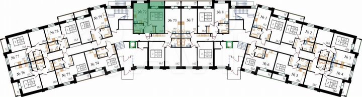 1-к. квартира, 40,5 м², 1/8 эт.