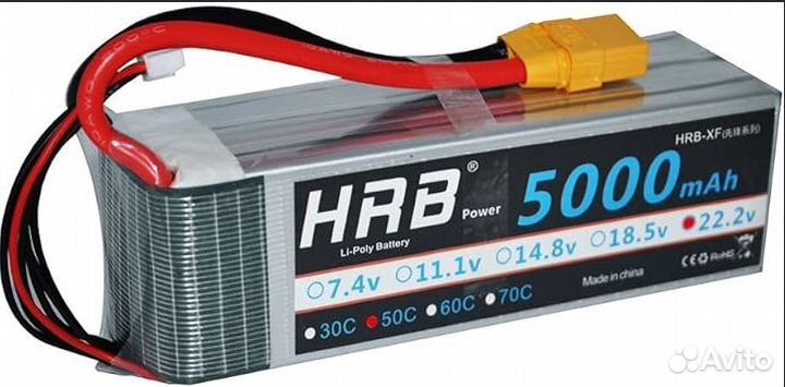 Lipo аккумулятор HRB 22.2V 5000mAh 50C