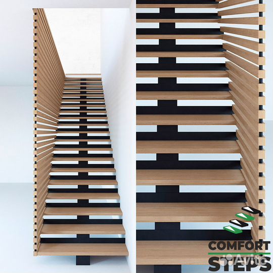 Лестница на металлокаркасе