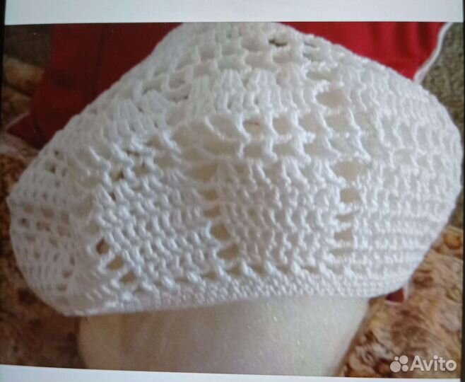 Берет, х/ б 100 проц. Новый, ручная работа