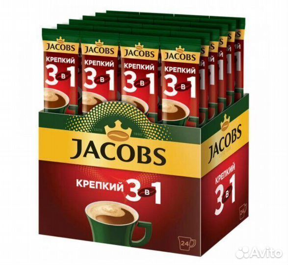 Растворимый кофе Jacobs 3в1 Крепкий 20 г