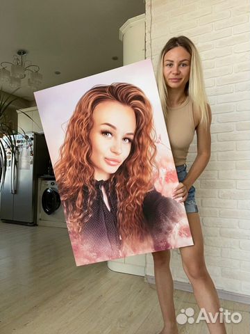 Портрет по фото на холсте на День рождения