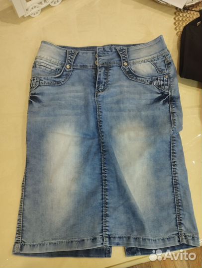 Винтажная джинсовая юбка