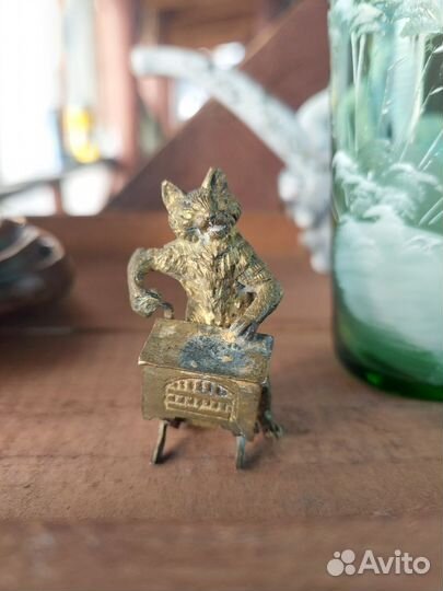 Венская бронза, кот с шарманкой
