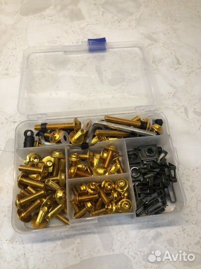 Комплект крепежа пластика для мотоцикла жёлтый