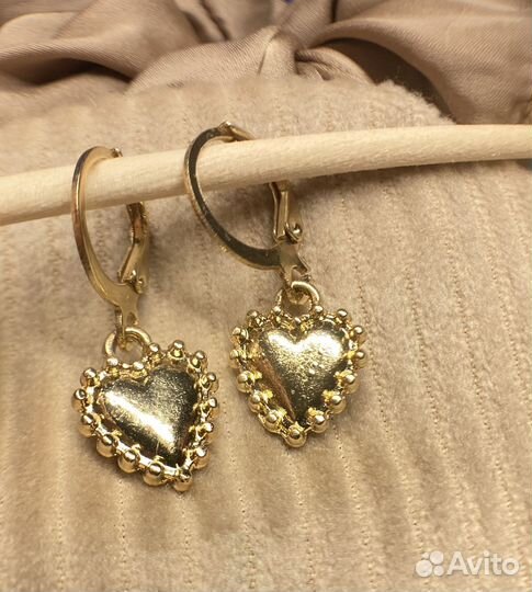 Серьги сердечки