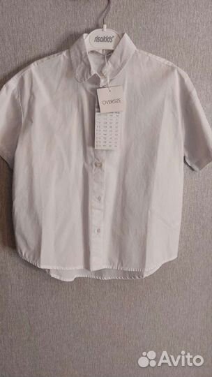 Рубашка оверсайз белая 122 для девочки