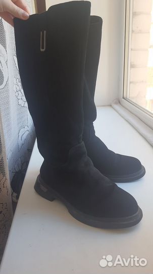 Сапоги женские замшевые