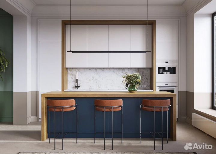 Кухня с барной стойкой