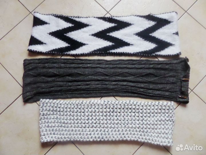 Пакетом шапки и шарфы, хомуты, цена за все 20 штук