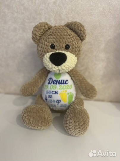 Мишка ручной работы именной