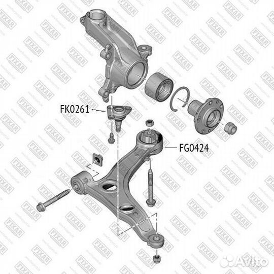 Опора шаровая, передняя левая/правая нижняя