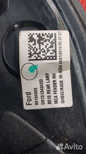 Фонарь (задний) правый Ford EcoSport 2017