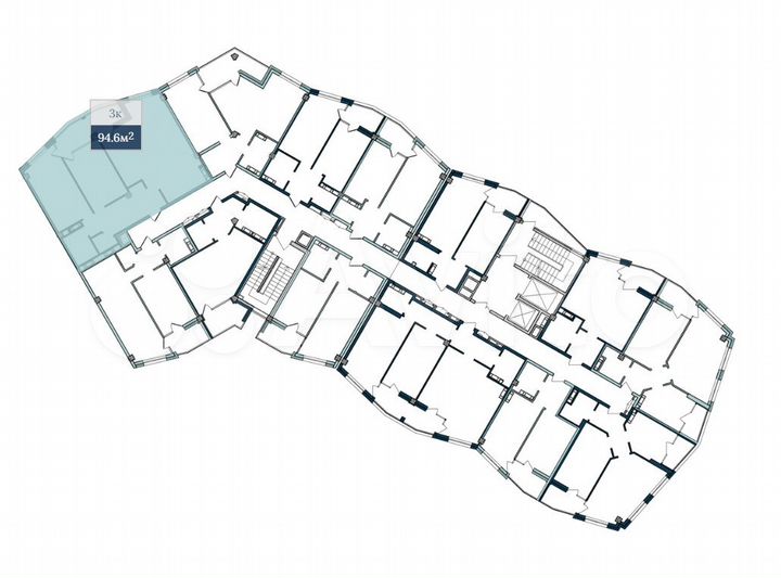 3-к. апартаменты, 94,6 м², 4/5 эт.