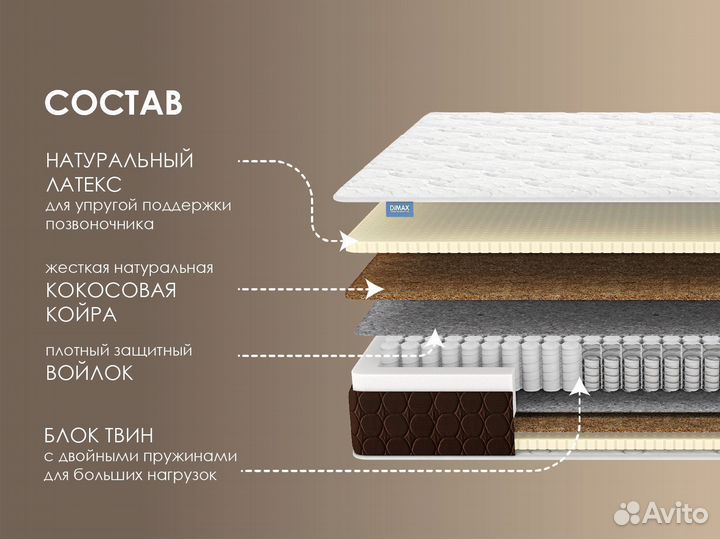 Матрас Димакс Твин Медиум 90х200