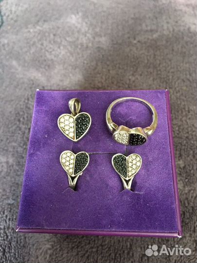 Серебряный набор, комплнкт украшений