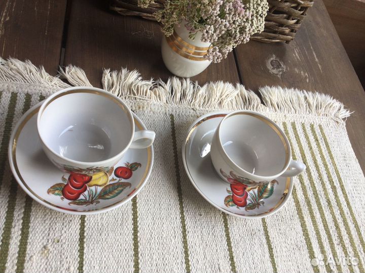 Чайные пары фарфор, стопки стекло СССР винтаж