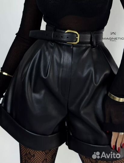 Шорты женские кожаные 44 46 размер