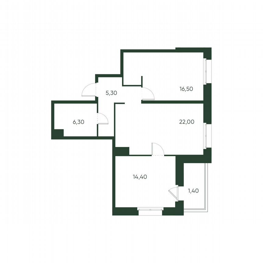 2-к. квартира, 65,9 м², 6/10 эт.