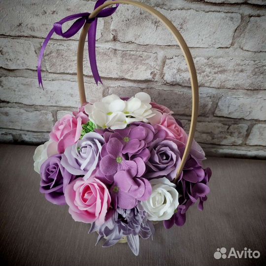 Корзины с мыльными цветами